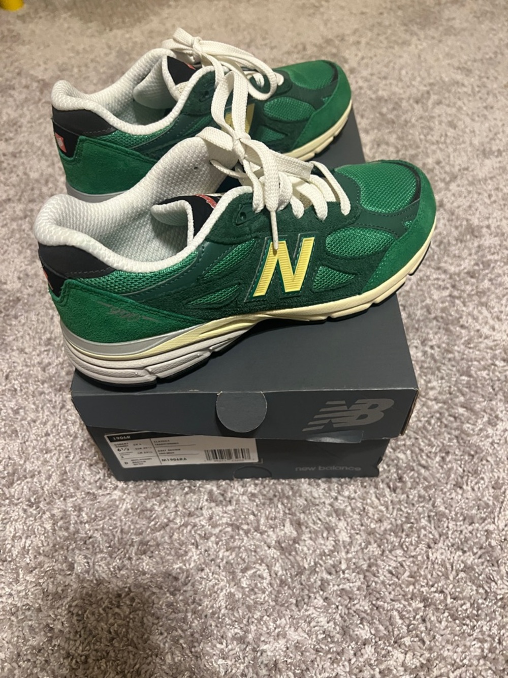 New Balance Green & Yellow Retro Running Sneakers